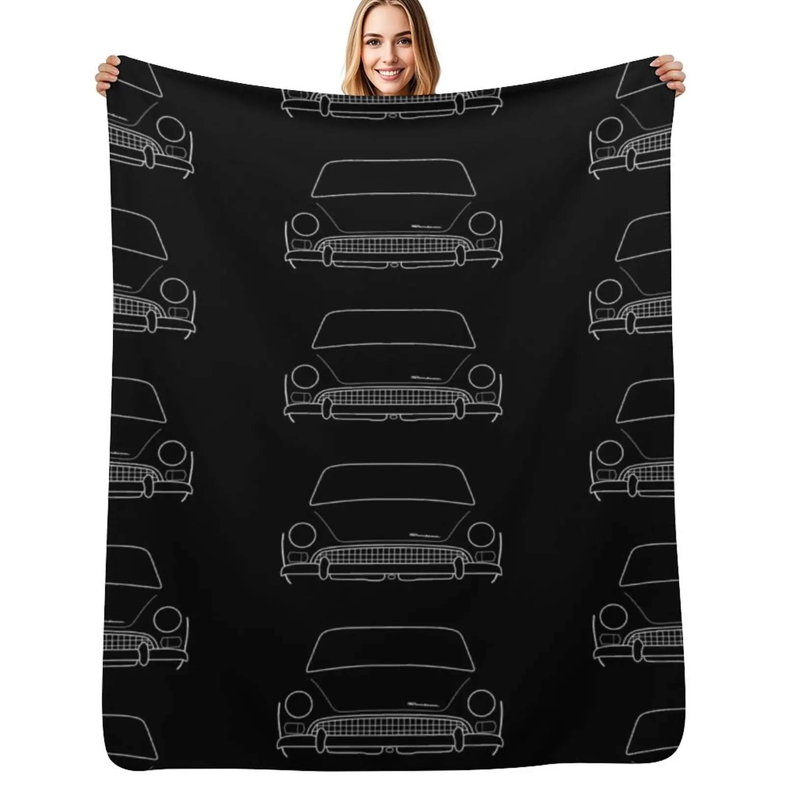 Sunbeam Tiger Mk II classic 1960s British car white outline graphic Throw Blanket for winter Weighted Loose anime Soft Blankets