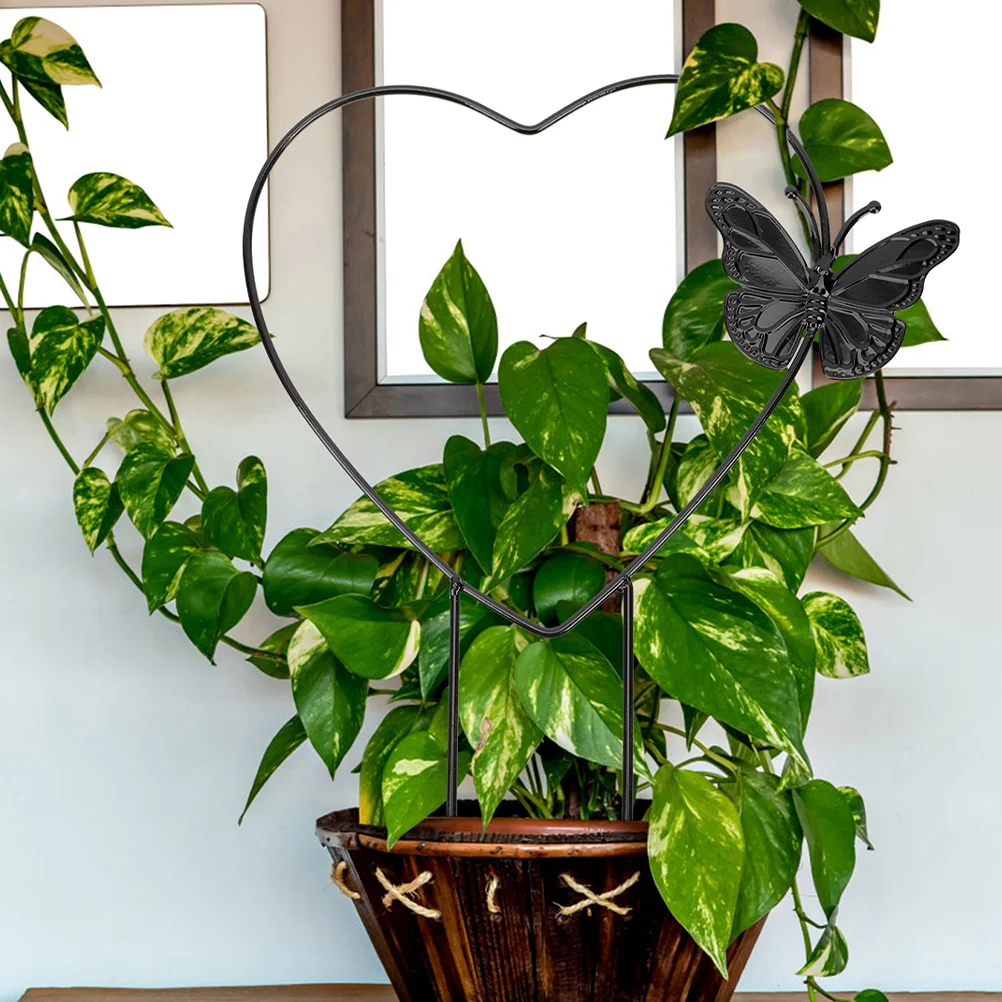 

2pcs Metal Heart Shaped Plant Climbing Frame Rust Resistant Garden Trellis For Indoor Outdoor Vine Support Plant Stand