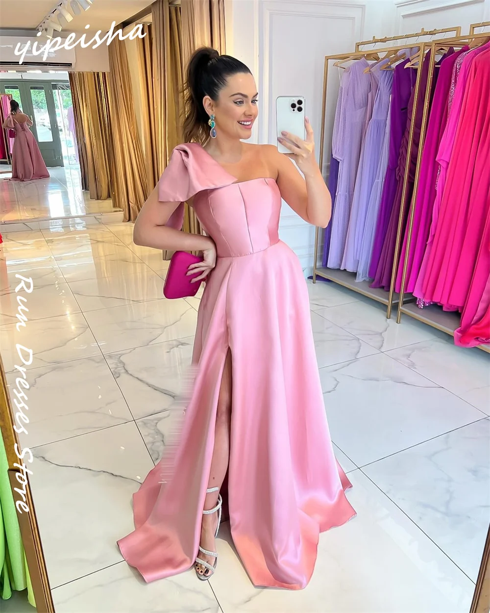 Customized Prom Dress Yipeisha One-shoulder A-line Quinceanera Dresses Bows sвечернее Платье Женское Ballkleider 공주드레스  Sexy Cas