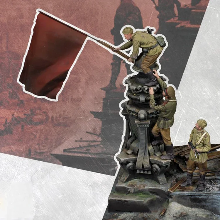 1/35 Scale Die-cast Resin Figure Soldier Model Including Base Unpainted