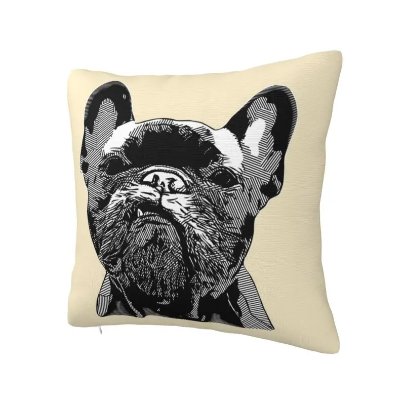 Cute French Bulldog Geometric Pillow Case 40x40cm Home Decorative Fashion Pet Dog Chair Cushion Square Pillowcase