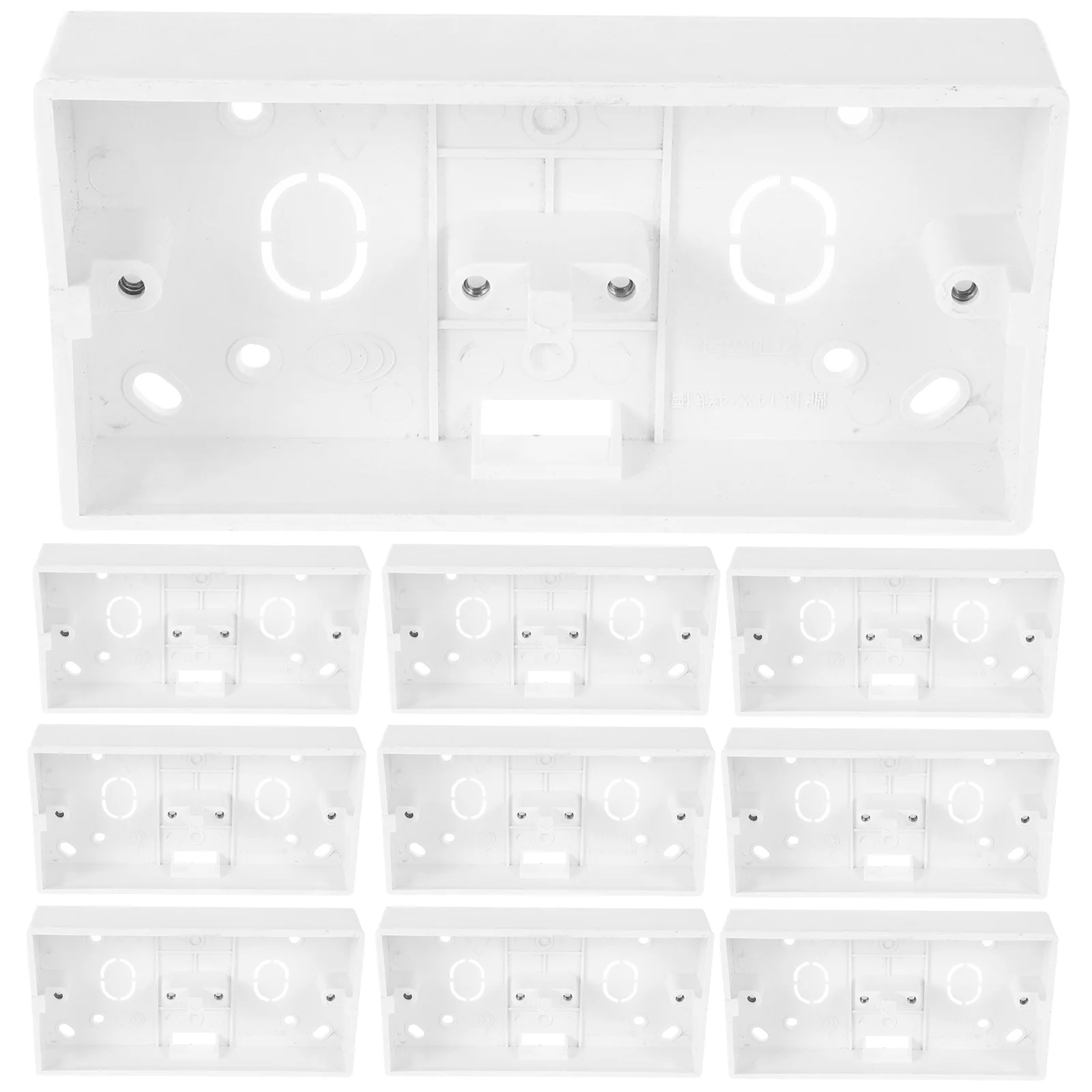 

10pcs Surface Mount Outlet Standard Size Pvc Waterproof Electrical Junction For Wall Mounted Socket Base Box Plastic Outlet Box