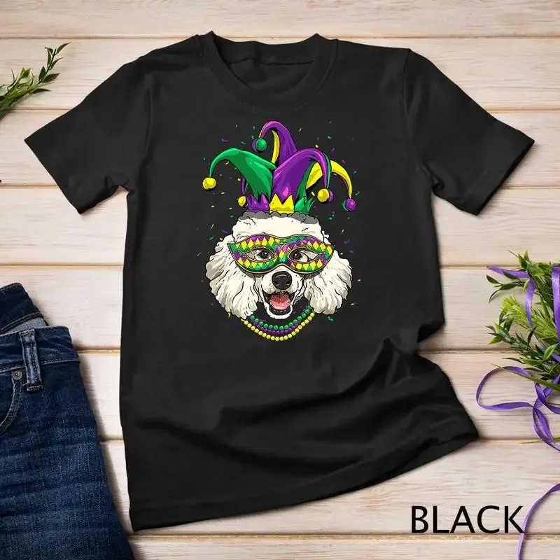 Mardi Gras Dog Carnival Poodle Jester Pet Dog Poodle Lover Unisex T shirt