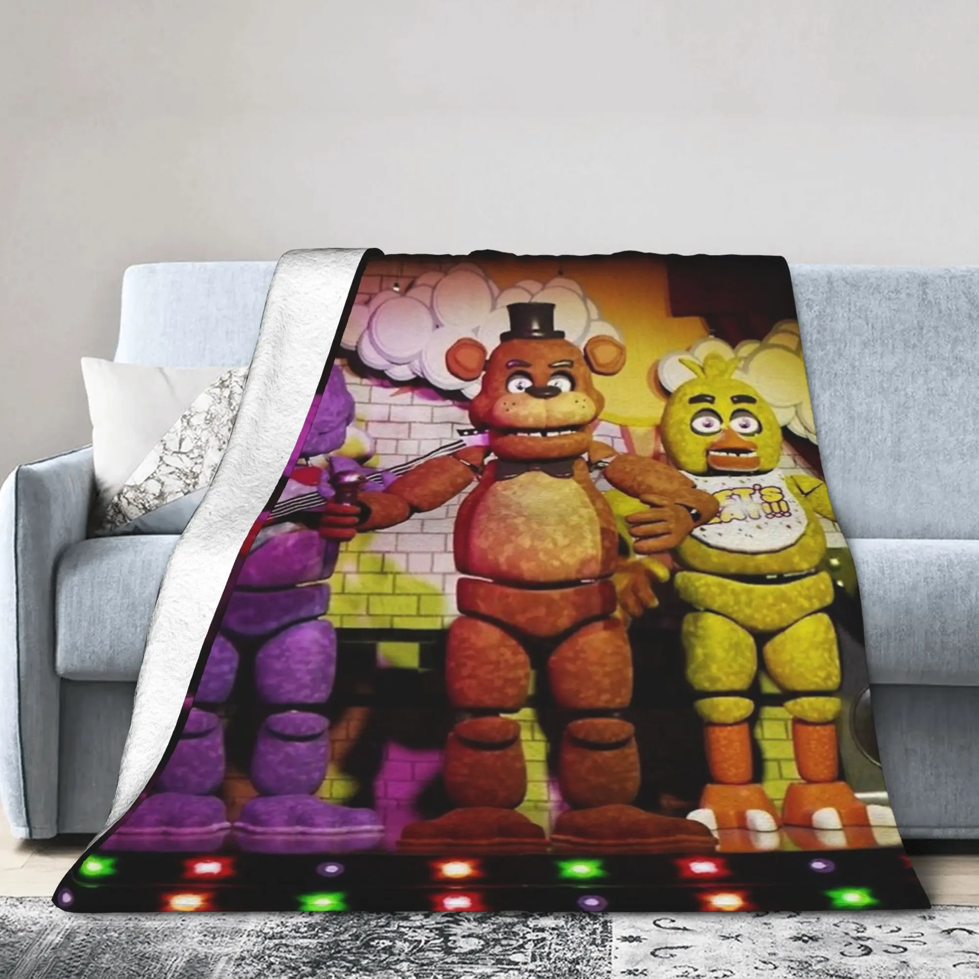 Celebrate Five Nights Blankets Coral Fleece Plush Spring Autumn  Multi-function Warm Throw Blankets for Bedding Car Rug Piece