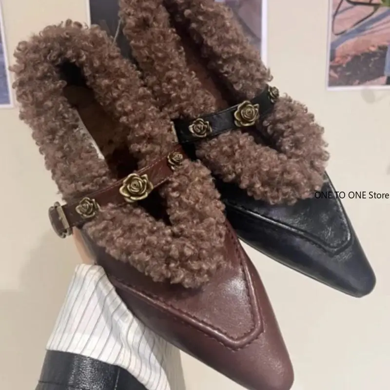 

Ботильоны на плоской подошве с острым носком, зимние дизайнерские лоферы, женская обувь, трендовая обувь 2025 года, вечерние, уютные новые зимние ботильоны, пикантные туфли челси