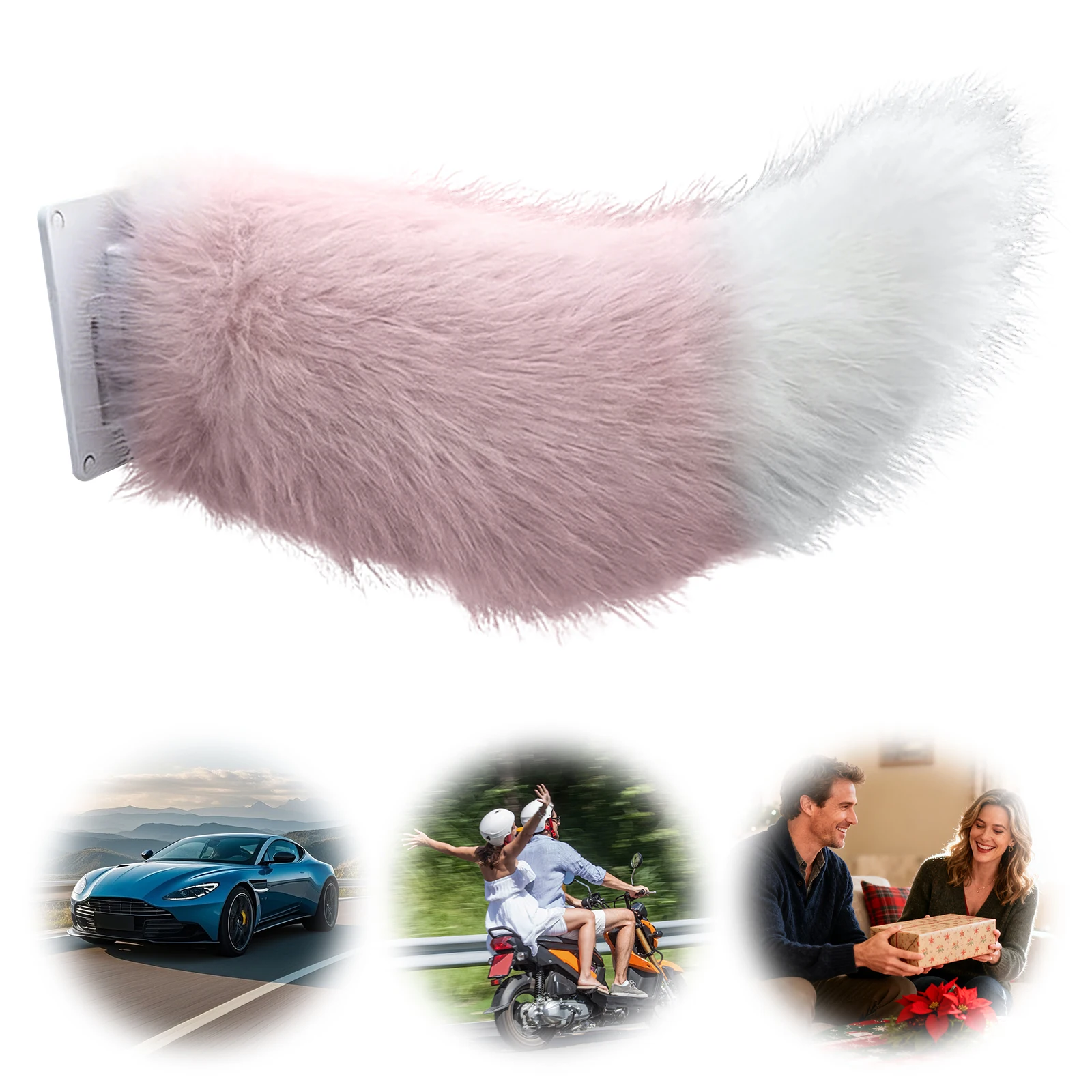 Remote Control Fuzzy Wagging Moving Tail USB Rechargeable Moving Plush Animal Tails for Auto Trunk Charm Cosplay Accessory