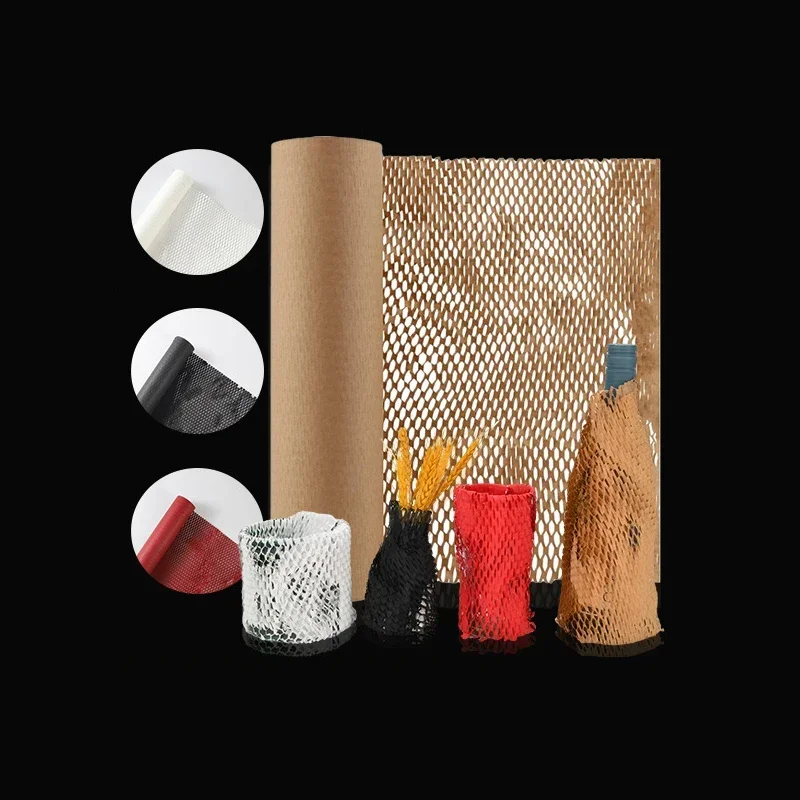 10/30/50 Meters Honeycomb Paper Fragile Cup Vase Artwork Cushioning Packing Material Kraft Paper Roll Flowers Wrapping Paper Hot