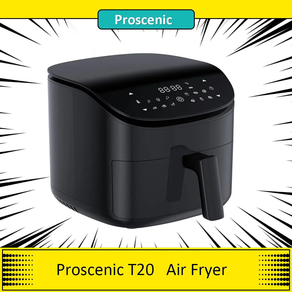 Proscenic T20 1500W Multifunctional Air Fryer, 3.5L Capacity, 12 Presets Functions Online Recipes,10-in-1 Function Touch Display