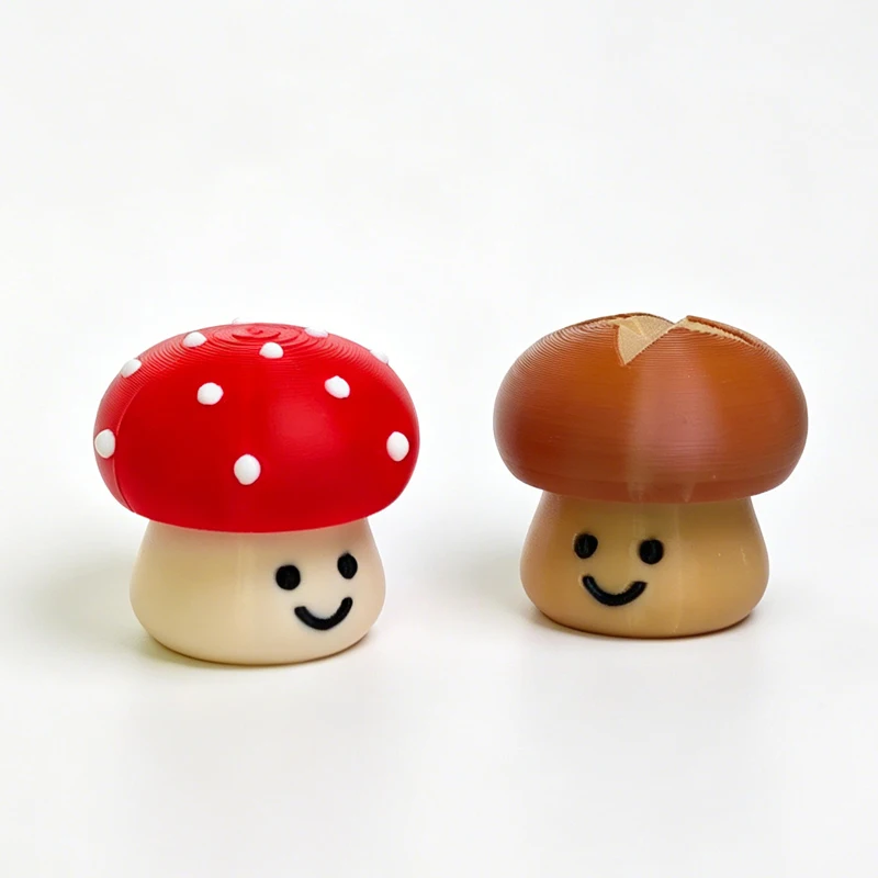 Cute Mushroom 3D Printed Clicker Fidget Decompression Button Sensory Quiet Stress Relief Calming Down ADHD Anxiety Toys Gifts