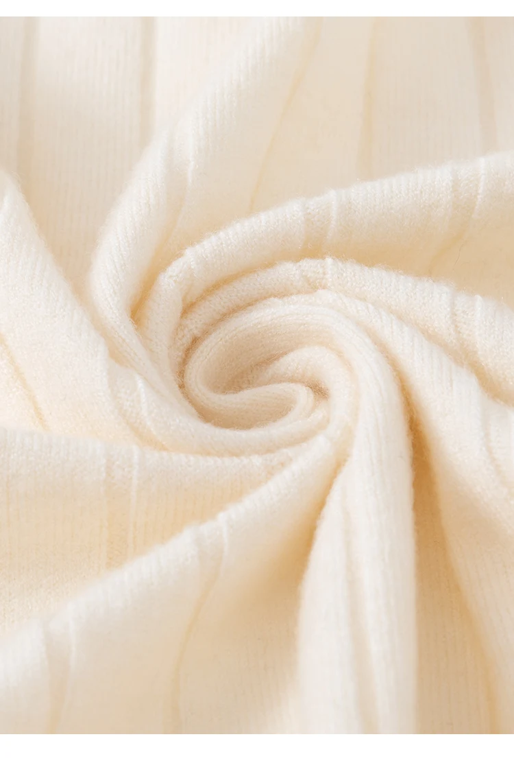 MZ62018 Damen Eleganter Gerippter Strickpullover mit V-Ausschnitt, Langen Ärmeln, Knopfleiste, Schmaler Passform, Modal-Mischung, Frühherbst-Pullover – Detail 19