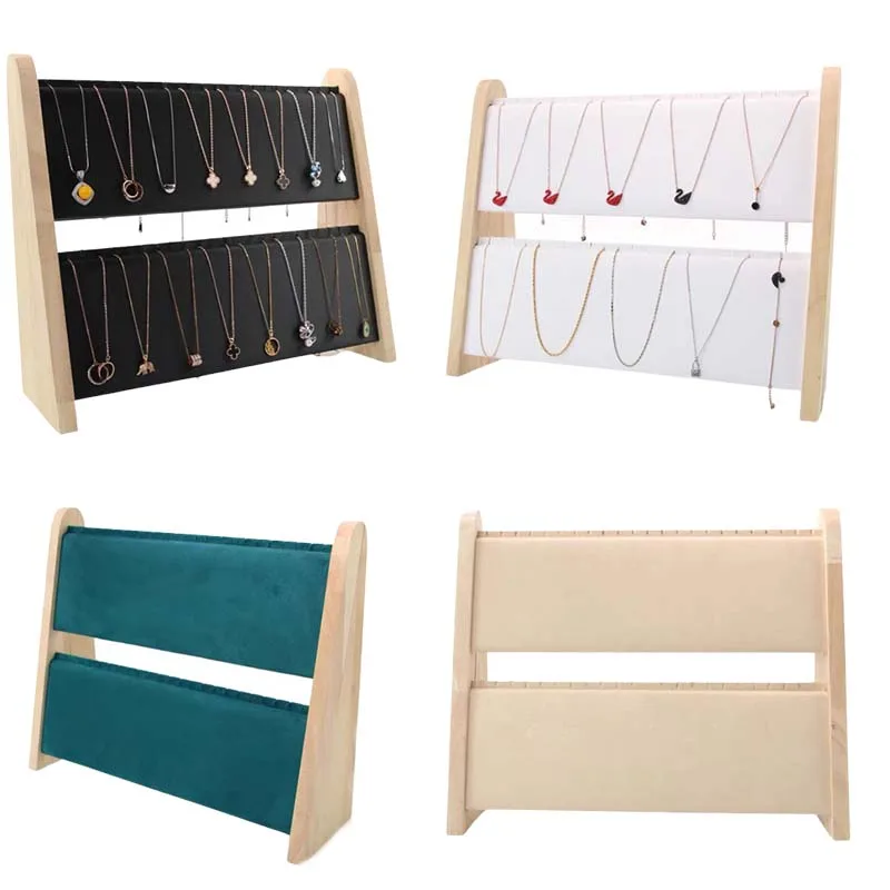 17 Cijfers Houten Sieraden Display Ketting Stand Houder Hanger Armband Organizer Rek Showcase Lade Voor Thuis Winkel Toonbank Shows P