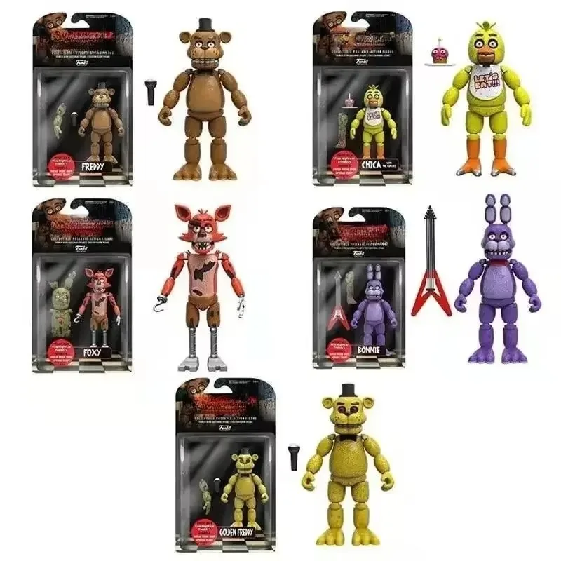 

Sundrop FNAF Figures SUN & MOON Joker Freddy Bonnie Foxy Chica Fazbear Bear Action Figure Movable Figurine Model Dolls Kids Toys