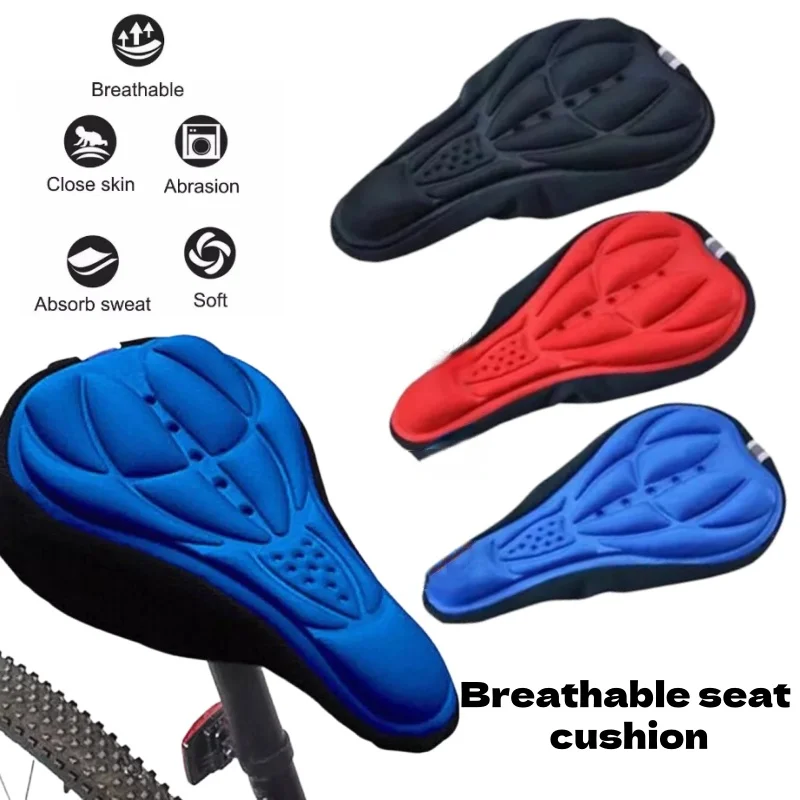 3D Comfort Breathable Bike Seat Cushion Cover Fit Mountain Road Bicycle Shock Absorb Riding Accessory Protective Cover  Riders