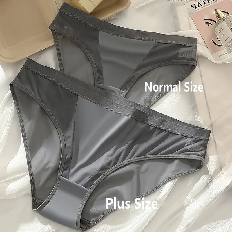 Ultra Thin Mesh Bikini briefs Sexy Smooth feel panties Plus size cotton crotch Low-Rise underpants women's fashion underwear - Image 3