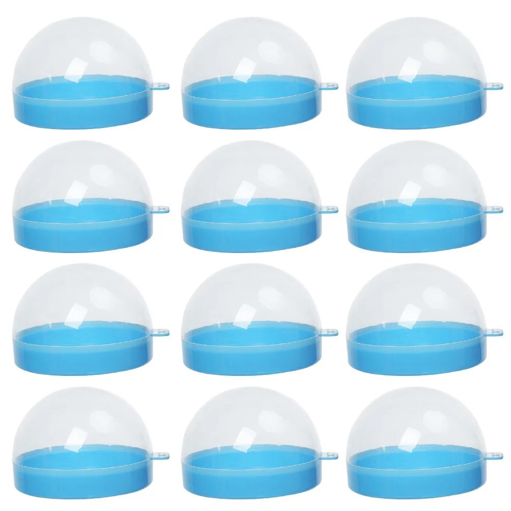 

12 Pcs Plastic Boxes 8 Cm Small Transparent Semicircle Wedding Favor Gift Treats Storage DIY Decor Candy Cake Chocolate