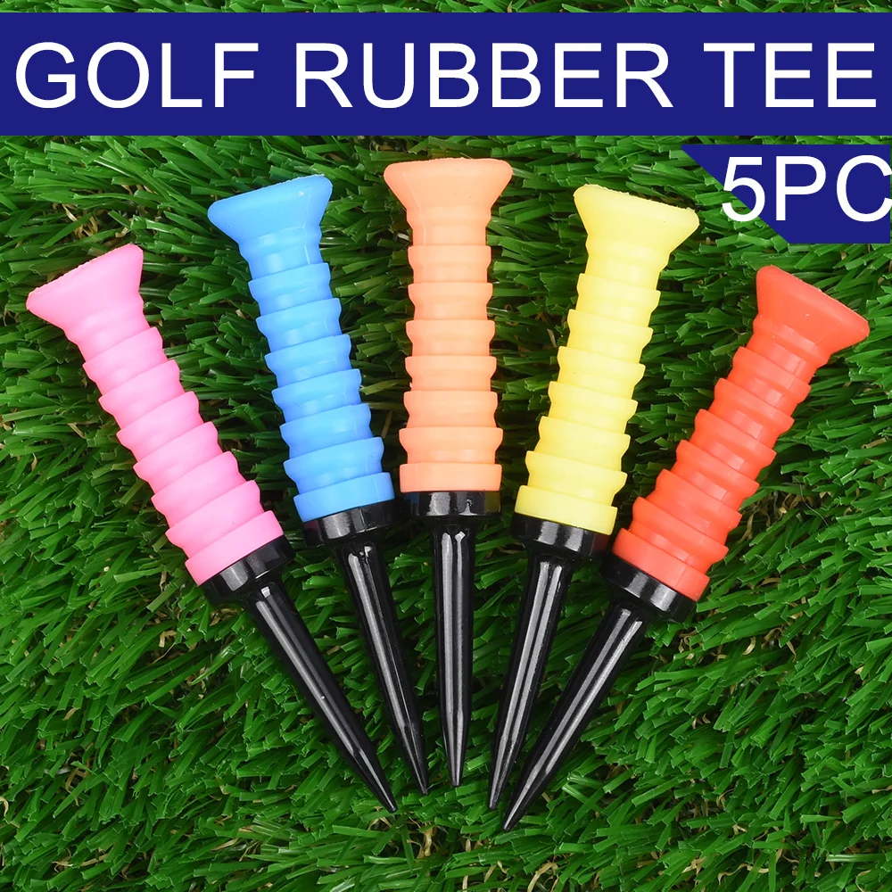 5Pcs High Quality Golf Rubber Tee 83mm/3.24in Golf Ball Holder Golf Elastic Limited Ball Tee