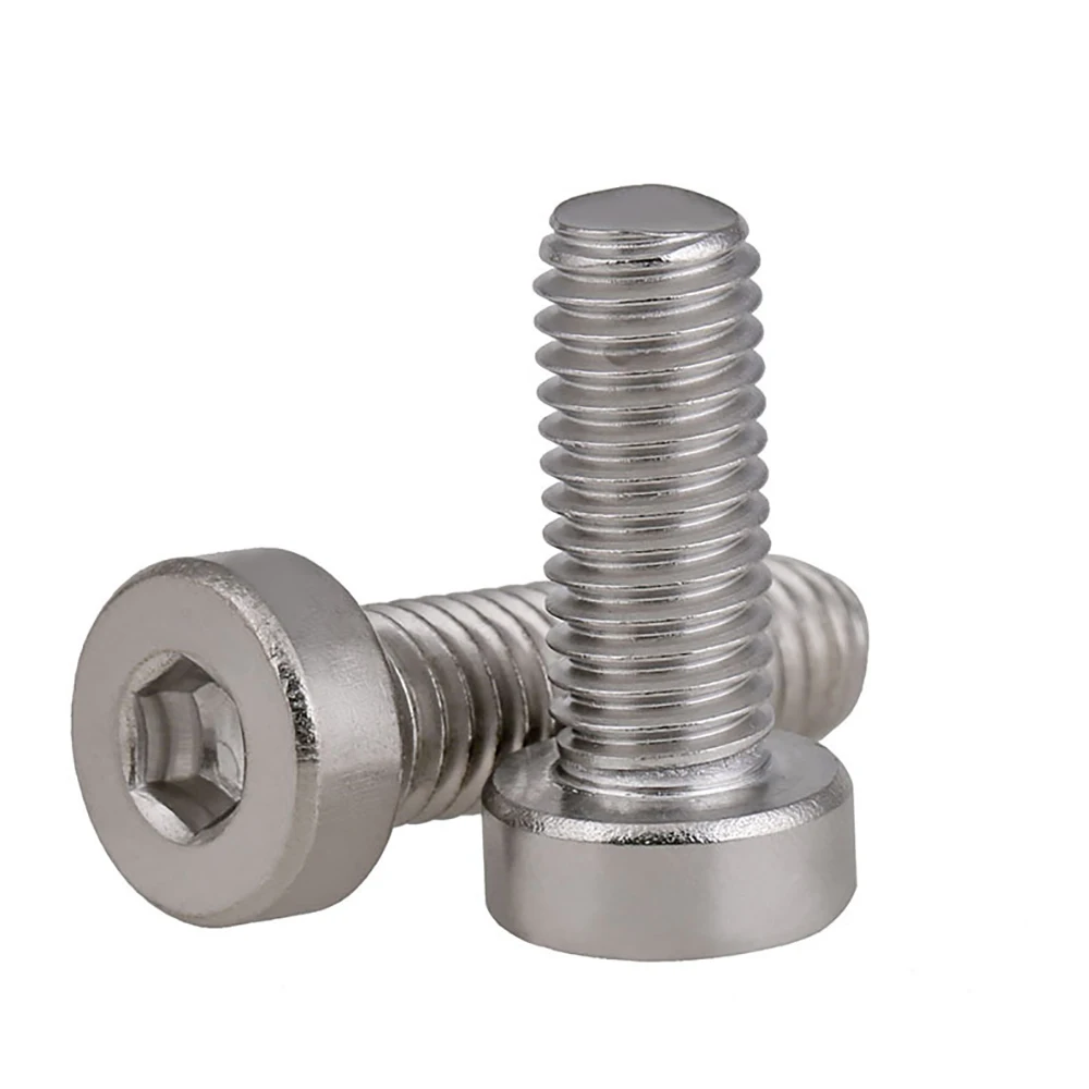 RUITAN1/4-20 UNC DIN7984 SUS304 Stainless Steel Hexagon Socket Thin Head Cap Screws Allen Key Bolt Low Short Profile Head