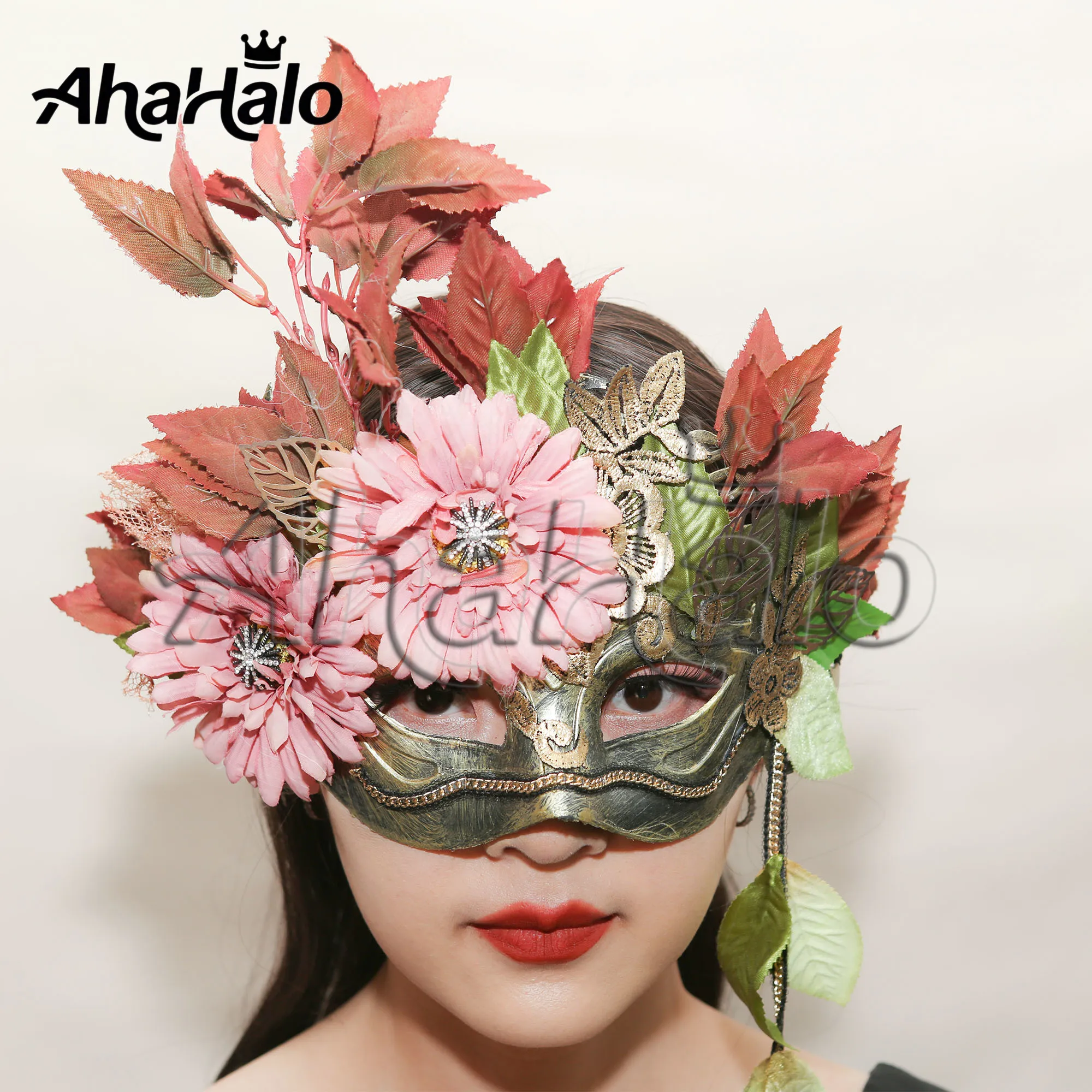 Masquerade Mask for Women Colorful Flower Masks Half-Face Mask Ball Party Mardi Gras for Women Cosplay Party Face Accessory
