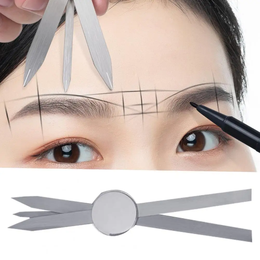 Helpful Compass Measuring Eyebrow Ruler Portable Scale Eyebrow Ruler Guide Makeup Eyebrow Measure Stencil for Beginner