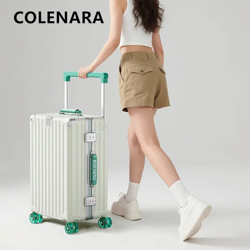 COLENARA Women's Suitcase Aluminum Frame Boarding Box 20