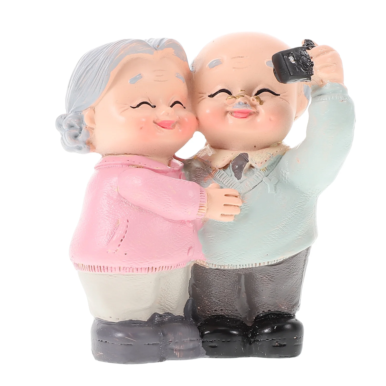 High Quality Old Man Granny Ornaments Dad House Gifts for Home Cake Decorating Resin Grandparents Figure