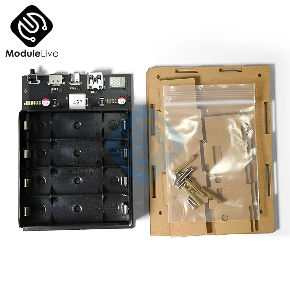 Imagem -06 - Carregamento Rápido Fonte de Alimentação Móvel Bateria de Grande Capacidade Fonte de Alimentação Portátil Kits Faça Você Mesmo 12v 45w pd 21700 18650