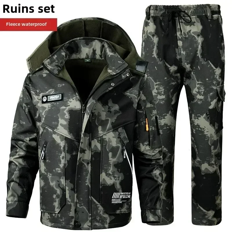 سترة دراجة نارية للرجال لعام 2026 مع مجموعة تدريب مخملية للخريف والشتاء مضادة للارتداء مقاومة للماء سترة مقاومة للبرودة هدايا العيد