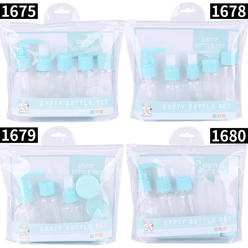 1 Set Travel Cosmetics Cream Bottle Plastic Transparent Empty Makeup Container Refillable Bottles Travel Accessories