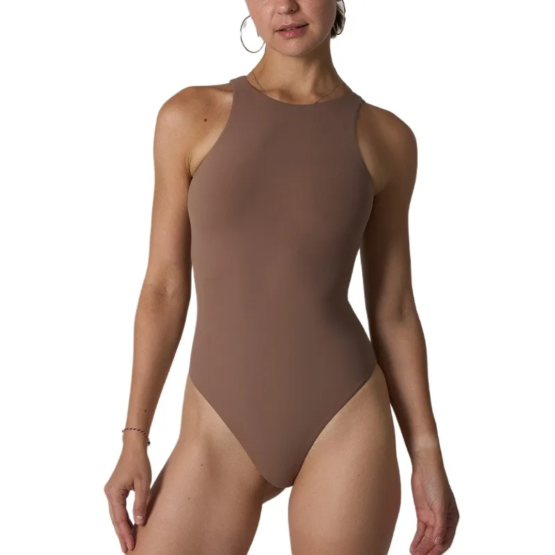 Y2K Mid High Neck Turtleneck Bodysuit Open Chest Corset Women Waist Trainer Cincher Fancy Prom Athleisure Wear