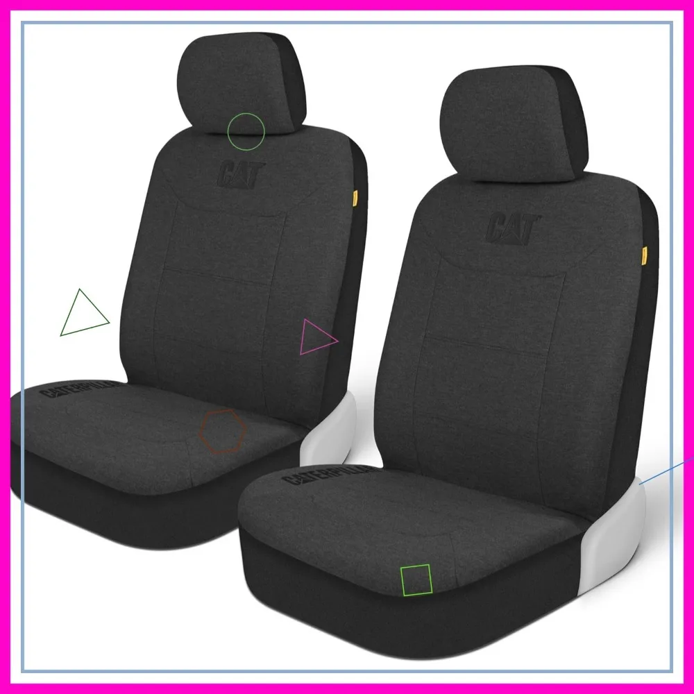 

Universal Car Seat Covers, Charcoal Heather - Soft Breathable Fabric for Cars Trucks SUV Front Seats