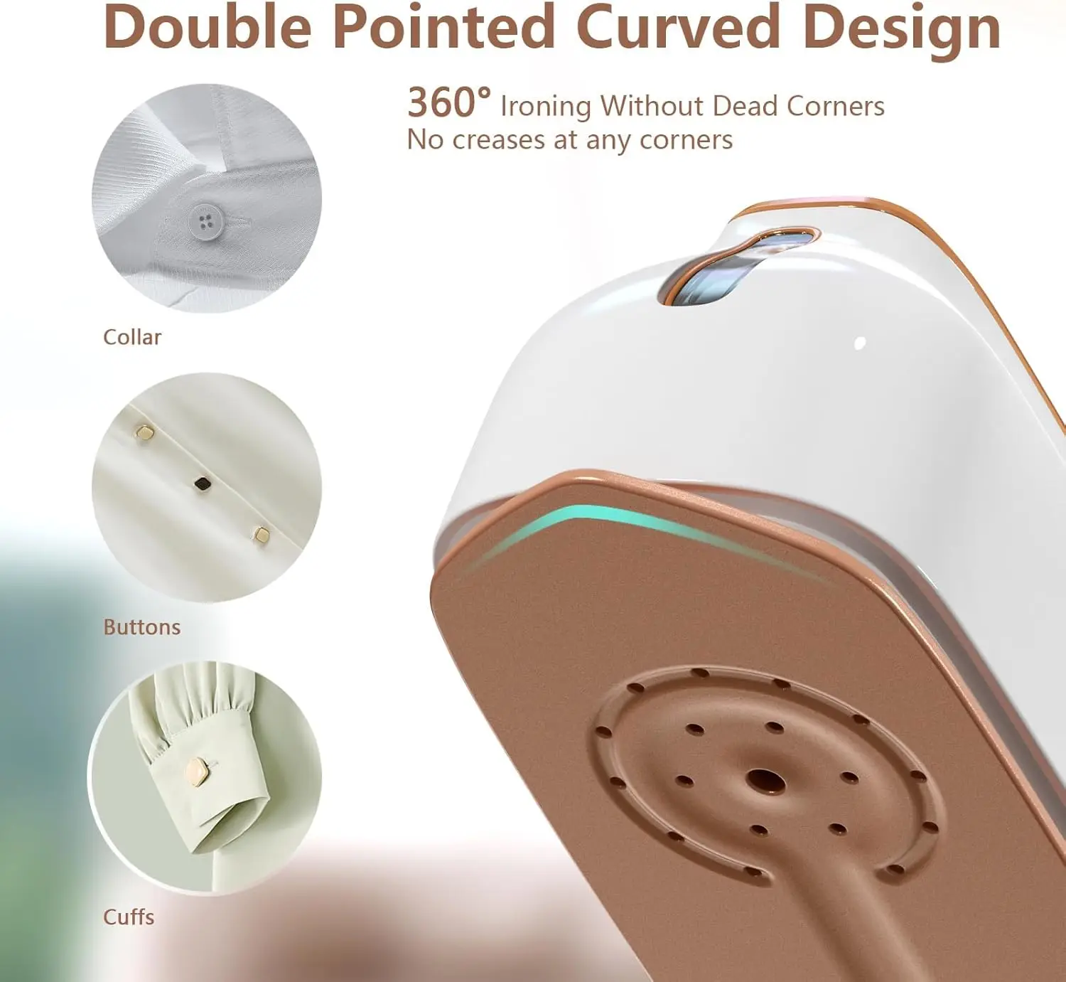 مكواة بخار للسفر، 1300 وات 15 ثانية، مكواة بخار محمولة للملابس، 180 ° مكواة بخار قابلة للدوران ورطبة وجافة للسفر (قابس الاتحاد الأوروبي) #3