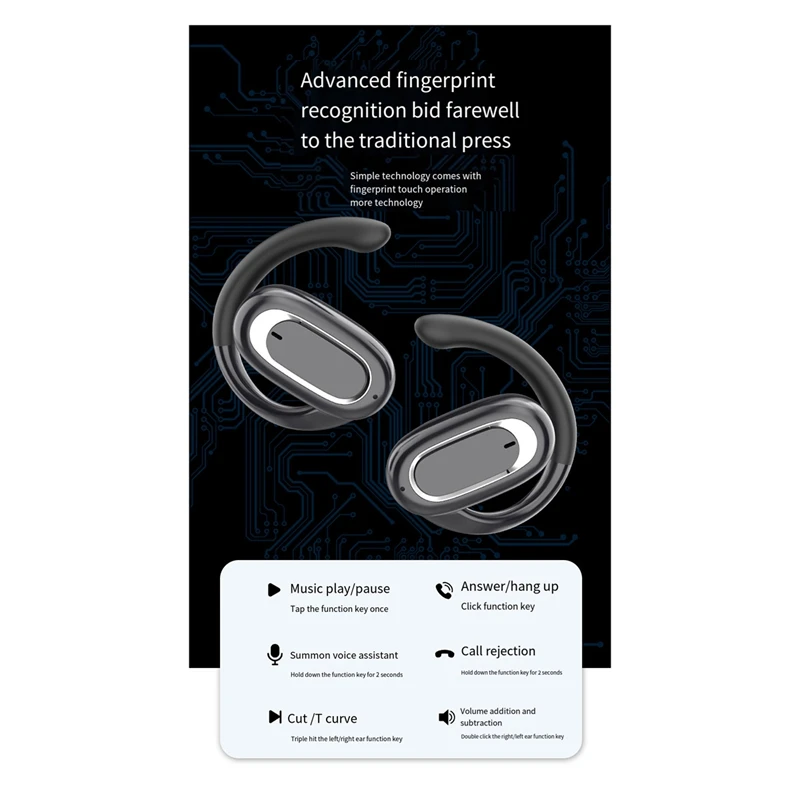 T35 Wireless Bluetooth Headset Digital Display Screen Convenient Noise Canceling Sports On-Ear Open Bluetooth Headset