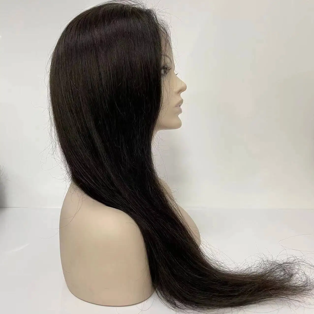 Perucas judaicas duráveis das mulheres 100% peruca das mulheres do cabelo humano fácil manter e limpar perucas completas do cabelo humano da base