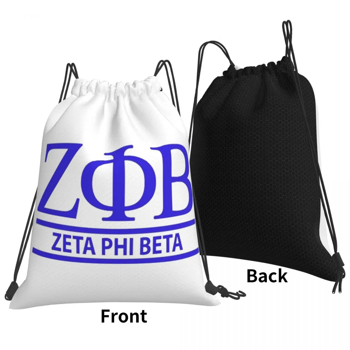 Zeta Phi Beta Greek Letter 1920 ZOB Backpacks Fashion Drawstring Bags Storage Bag Book Bags for Man Woman Students