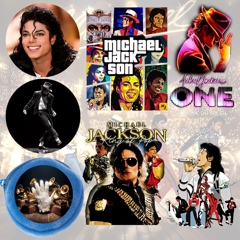 Michael Jackson Series Heat Transfer Sticker King of Pop Shirt Pant DIY Decoration Superstar MJ Iron on Patches Trend Gifts