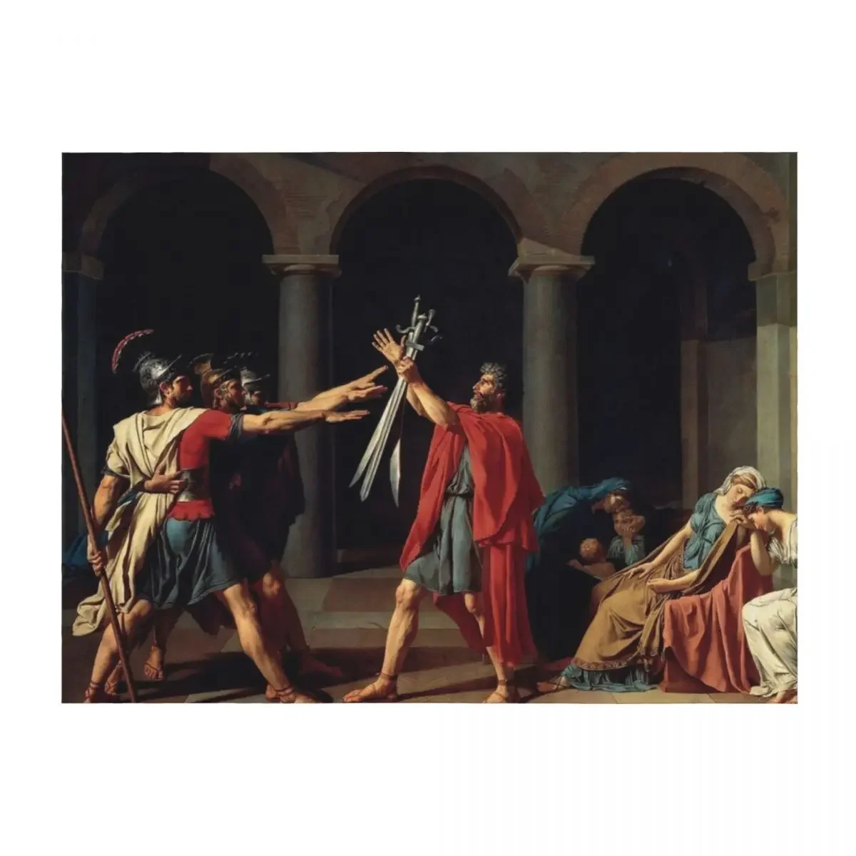 

Oath of the Horatii - Jacques-Louis David Throw Blanket Hair valentine gift ideas Bed Fashionable sofa bed Blankets