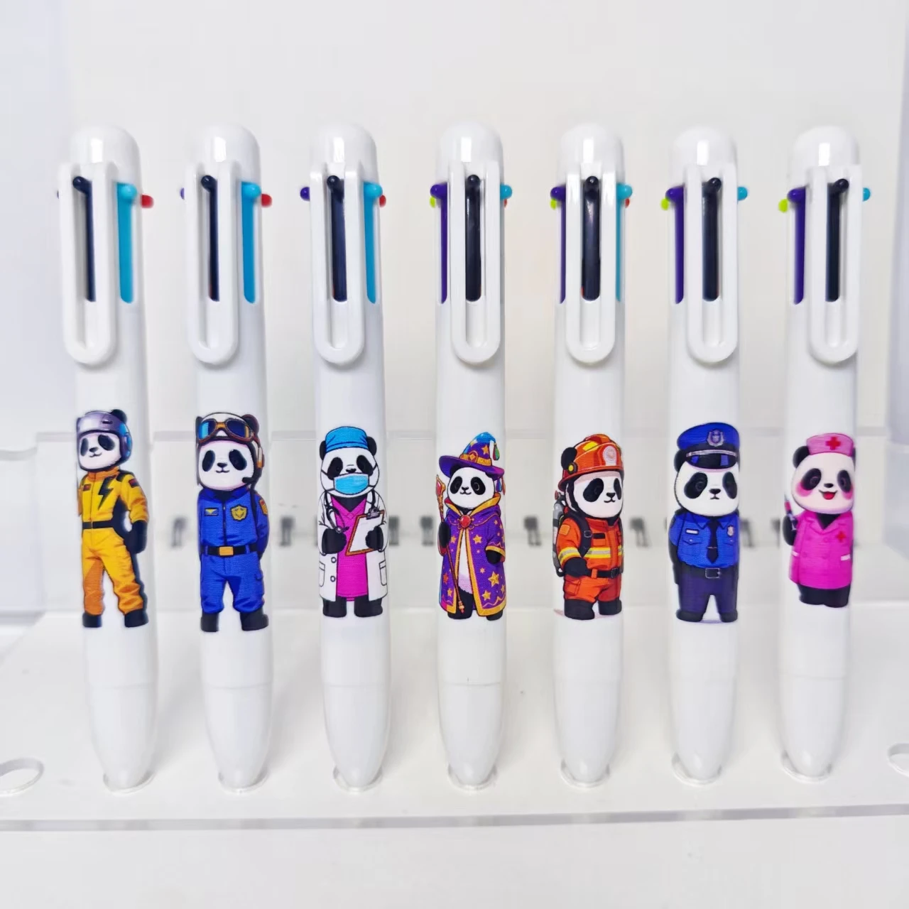 

7 шт./13 шт., крутая панда, профессиональная серия, разноцветная шариковая ручка, креативный мультяшный студенческий офисный маркер для письма