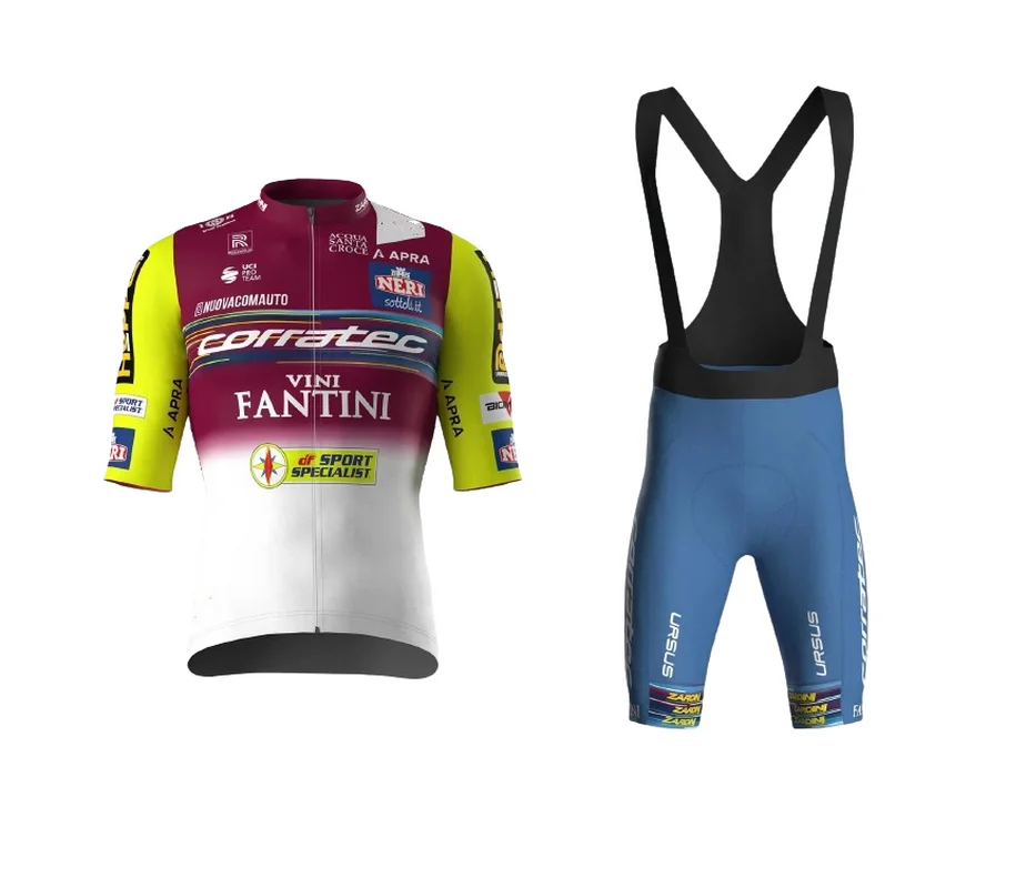 Taglio LASER 2024 Corratec Vini Fantini Team maglia da CICLISMO manica corta abbigliamento da CICLISMO estivo ROPA CICLISMO + pantaloncini con