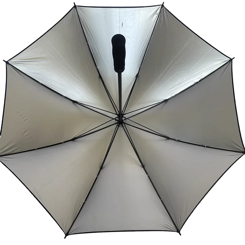 123cm Titanium silver large golf umbrella sun protection UV protection weather protection windproof enlarged ultra light strong