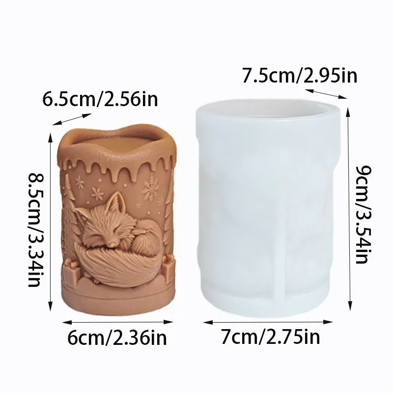 [Gift Selection] Healing Fox Aromatherapy Candle Silicone Mold, Sleeping Fox Shaped Candle Making, Creative Gift for Holidays and Birthdays, Cozy Atmosphere Decoration ​