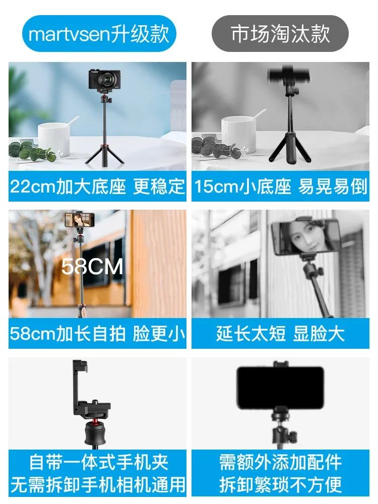 Mini desktop portable tripod handheld camera vlog phone suitable for Sony ZV-1 multifunctional single Canon g7x2 DJI