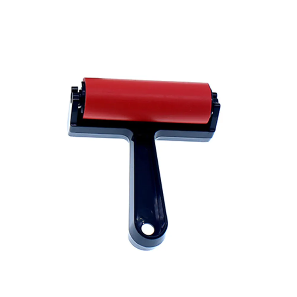 Rubber Roller Brush Red 20cm Durable Material Lightweight Paint Absorbing Brush for Scrapbooks Drawing Graffiti Art Sponge