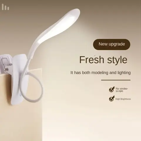 USB 충전 Duckbill 책상 램프 3 단계 터치 디밍 침실 머리맡 LED 눈 보호 학습 책상 램프 클립 책 램프