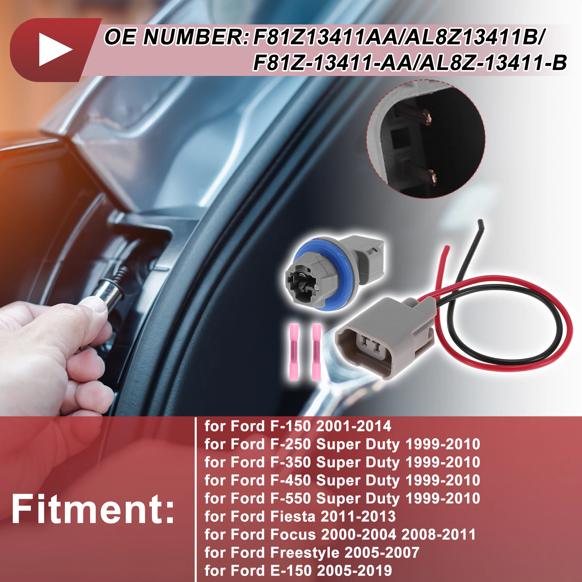 

UXCELL License Plate Light Socket Wiring for Ford F-150 2001-2014 No.F81Z13411AA