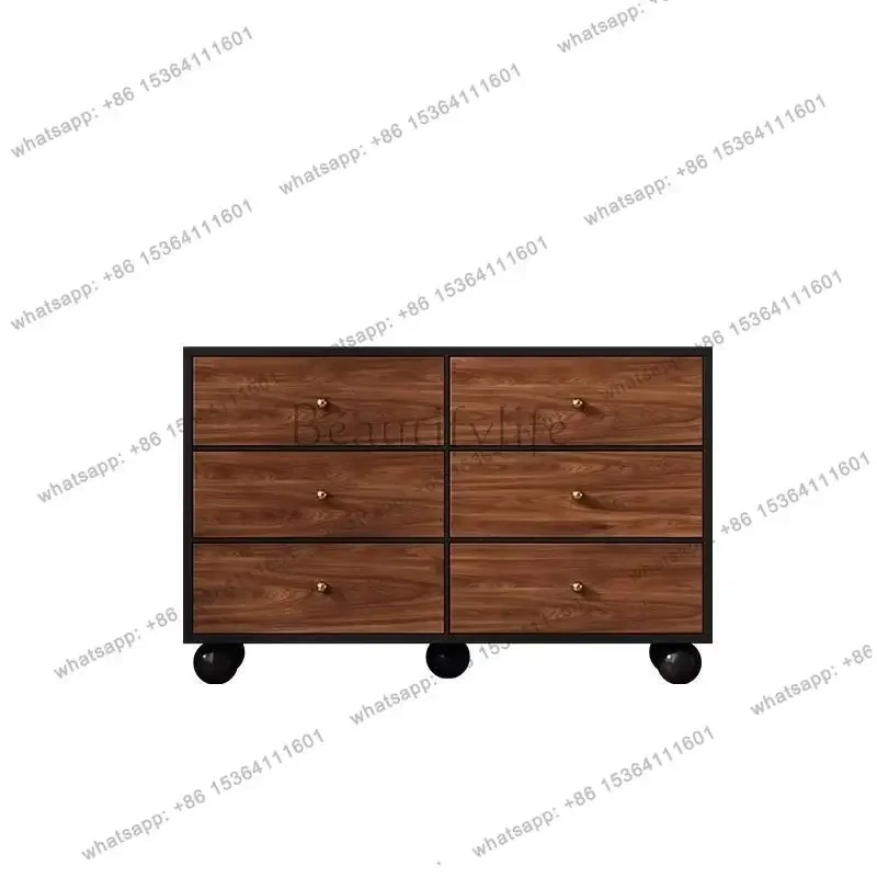 FG40Solid wood vintage style chest of drawers five buckets bedroom solid wood bed end storage cabinet standing cabinet is simple
