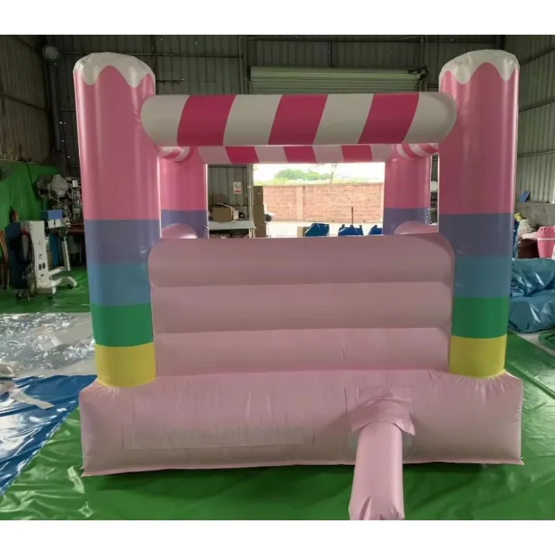 حار بيع التجارية البلاستيكية الوردي نفخ ترتد البيت القفز القلعة للأطفال القفز القلعة الزفاف الحارس #5