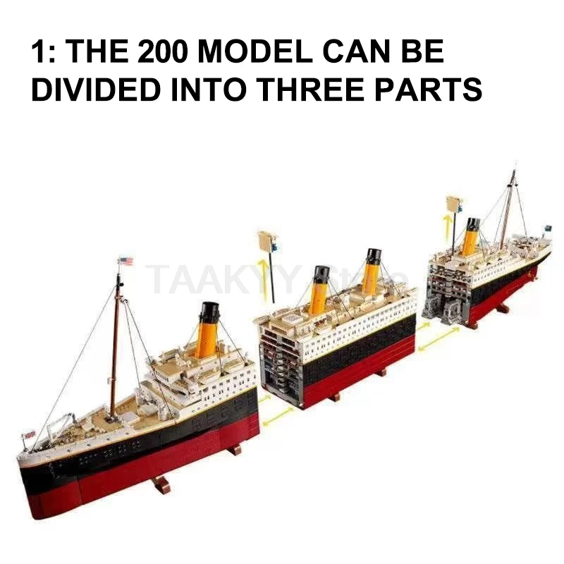 New 9090Pcs MOC Titanic Large Cruise Boat Building Blocks Ship Compatible 10294 Model Toys For Boys Adult Birthday Gifts