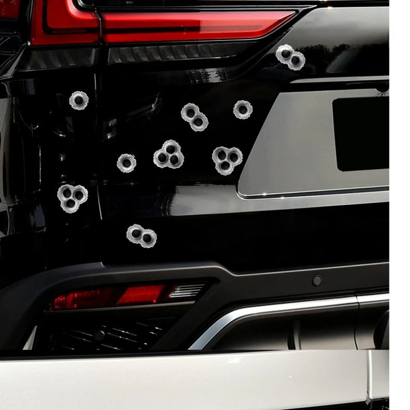 시뮬레이션 총알 구멍 오토바이 스티커 오토바이 연료 탱크 페어링 헬멧 스쿠터 커버 스크래치 비닐 데칼에 대한 방수