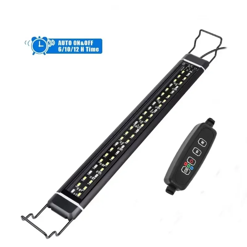 36W 72 LED Rectangle Aluminum Alloy Shell Waterproof Saltwater Aquarium Light with 48 White 12 Blue 6 Red 6 Green Bulbs
