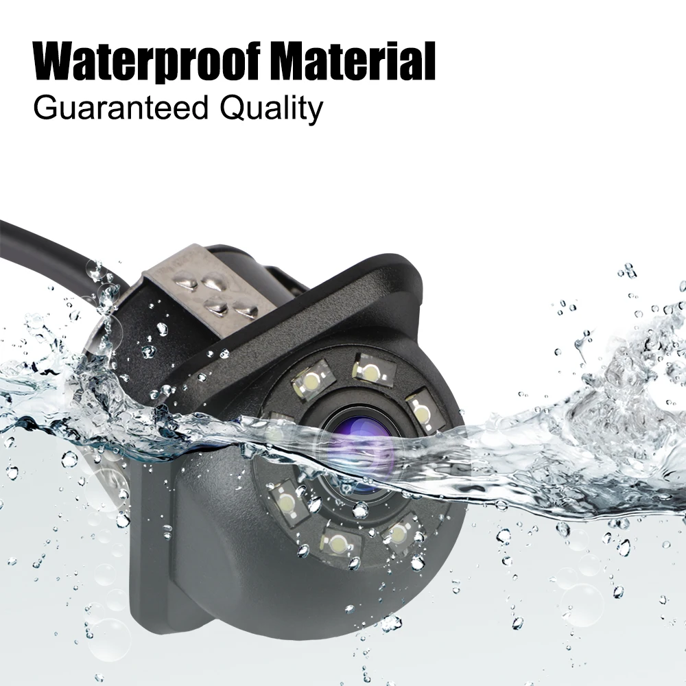 Wide Angle Backup Camera Parking Monitoring Auto Parking Assistance 170° Car Rear View Camera 8 LED Car Infrared Night Vision